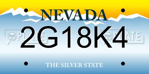 2G18K4 Nevada License Plate