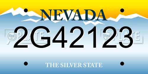 2G42123 Nevada License Plate
