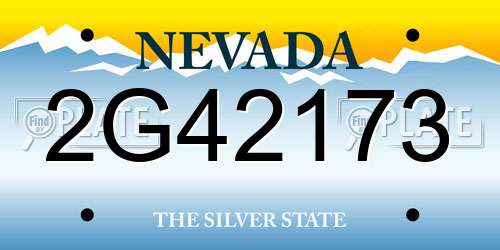 2G42173 Nevada License Plate