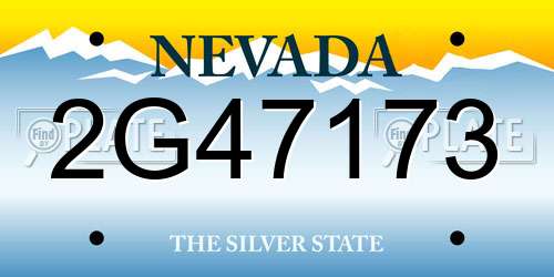 2G47173 Nevada License Plate
