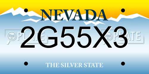 2G55X3 Nevada License Plate