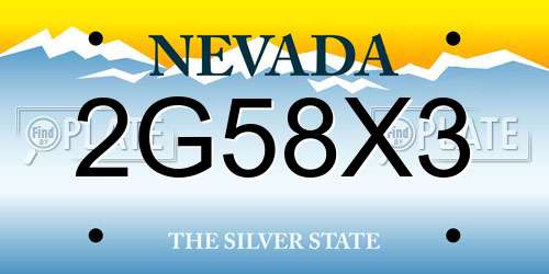 2G58X3 Nevada License Plate