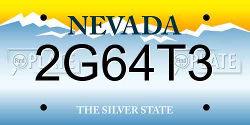 2G64T3 Nevada License Plate