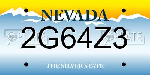 2G64Z3 Nevada License Plate