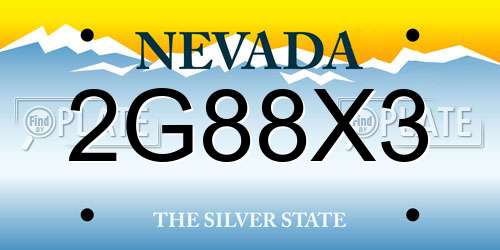 2G88X3 Nevada License Plate