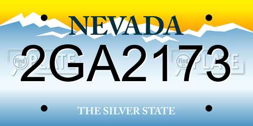 2GA2173 Nevada License Plate