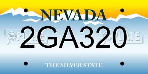 2GA320 Nevada License Plate
