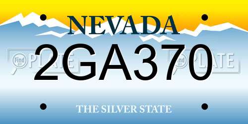 2GA370 Nevada License Plate