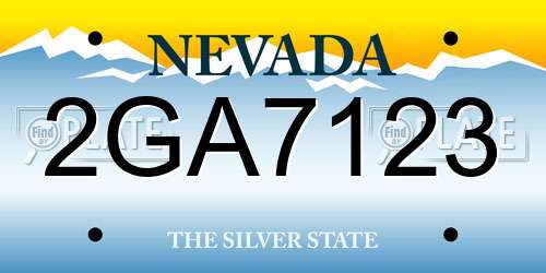 2GA7123 Nevada License Plate