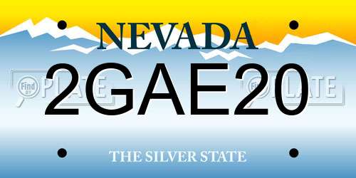 2GAE20 Nevada License Plate