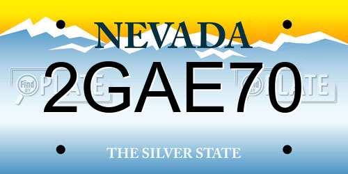 2GAE70 Nevada License Plate