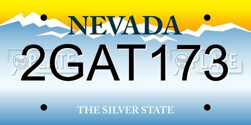 2GAT173 Nevada License Plate