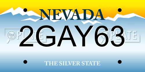 2GAY63 Nevada License Plate