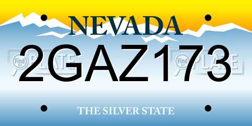 2GAZ173 Nevada License Plate