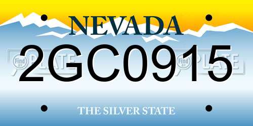 2GC0915 Nevada License Plate