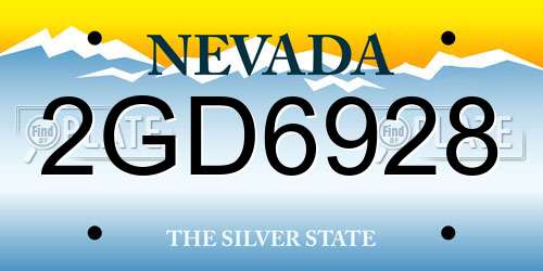 2GD6928 Nevada License Plate