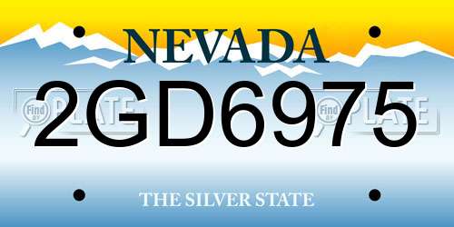 2GD6975 Nevada License Plate