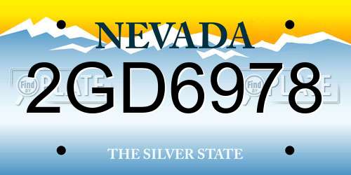 2GD6978 Nevada License Plate