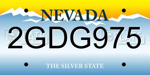2GDG975 Nevada License Plate