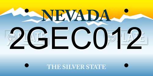 2GEC012 Nevada License Plate