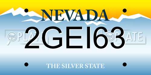 2GEI63 Nevada License Plate
