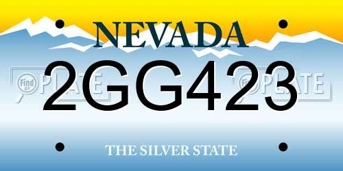 2GG423 Nevada License Plate