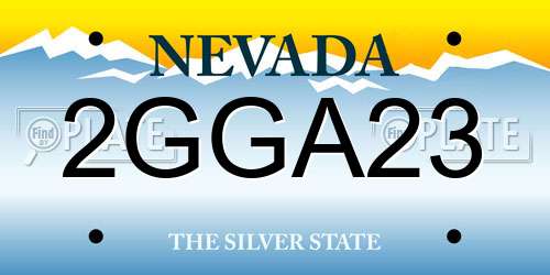2GGA23 Nevada License Plate