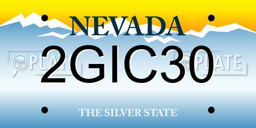 2GIC30 Nevada License Plate