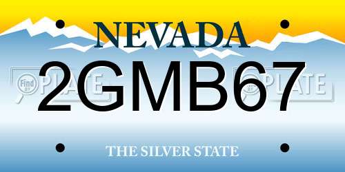 2GMB67 Nevada License Plate