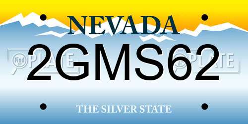 2GMS62 Nevada License Plate