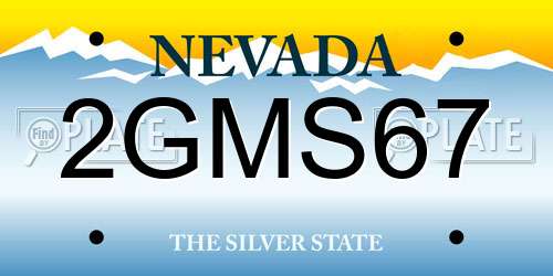 2GMS67 Nevada License Plate