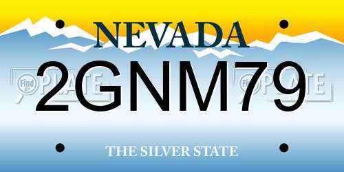 2GNM79 Nevada License Plate