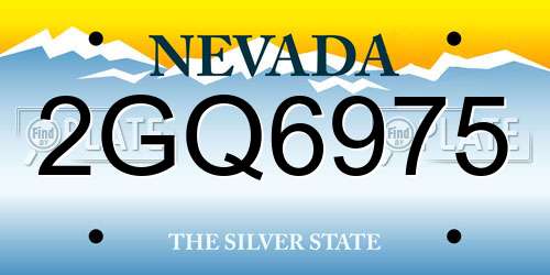 2GQ6975 Nevada License Plate