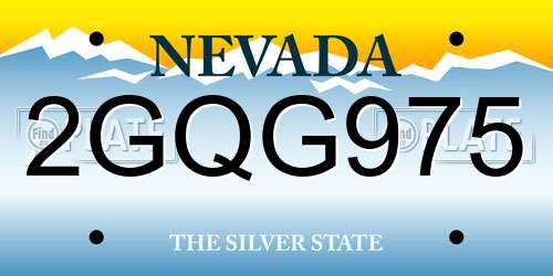 2GQG975 Nevada License Plate