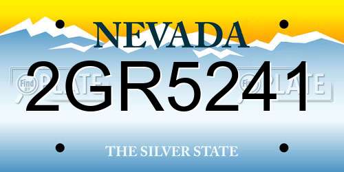 2GR5241 Nevada License Plate