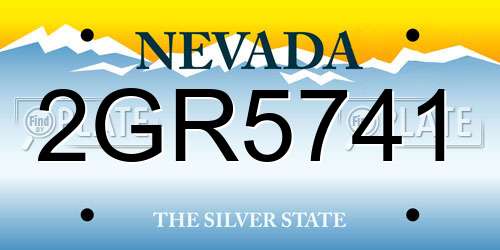2GR5741 Nevada License Plate