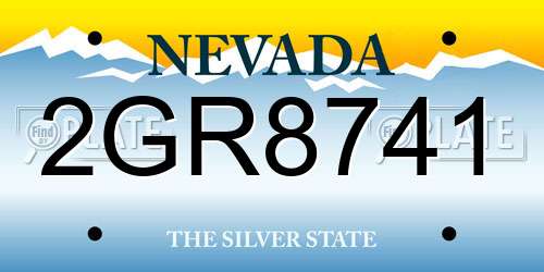 2GR8741 Nevada License Plate