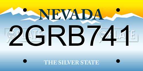 2GRB741 Nevada License Plate