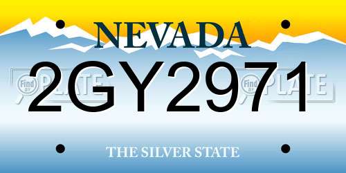 2GY2971 Nevada License Plate