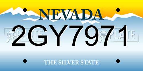2GY7971 Nevada License Plate