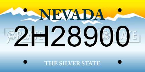 2H28900 Nevada License Plate