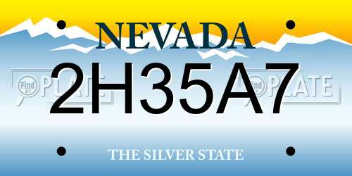 2H35A7 Nevada License Plate