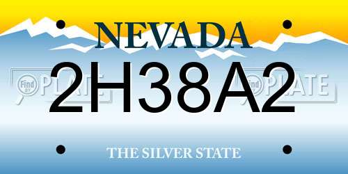 2H38A2 Nevada License Plate