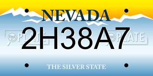 2H38A7 Nevada License Plate