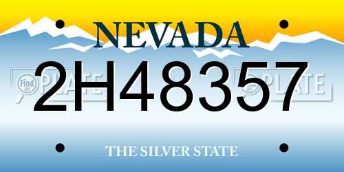 2H48357 Nevada License Plate