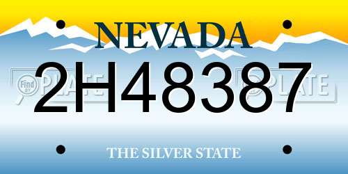 2H48387 Nevada License Plate