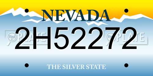 2H52272 Nevada License Plate
