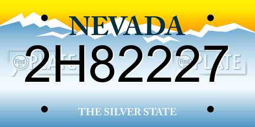 2H82227 Nevada License Plate