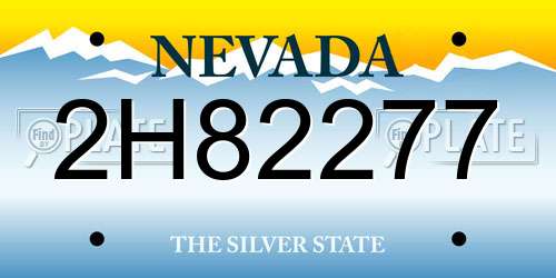 2H82277 Nevada License Plate