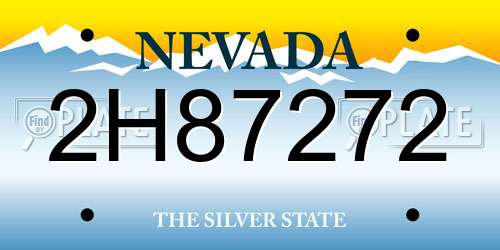 2H87272 Nevada License Plate